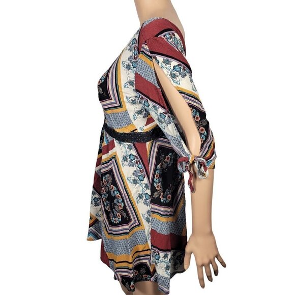 Shyanne Women's Country/Boho Wear Mixed Media 3/4 Sleeve Dress Size L - Picture 7 of 10